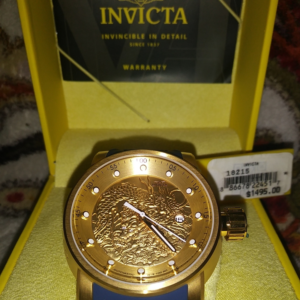 Invicta 18k Gold Plated Automatic Watch NWT - Picture 8 of 12